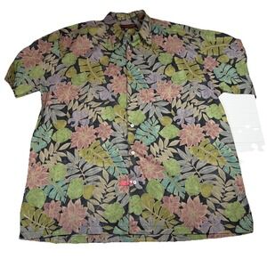Tori Richard Hawaiian Shirt XL Floral Fauna Multicolor 100% Cotton Lawn  SS GUC